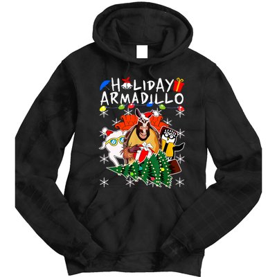 Holiday Armadillo Funny Matching Team Matching Group Tie Dye Hoodie