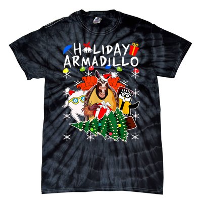 Holiday Armadillo Funny Matching Team Matching Group Tie-Dye T-Shirt