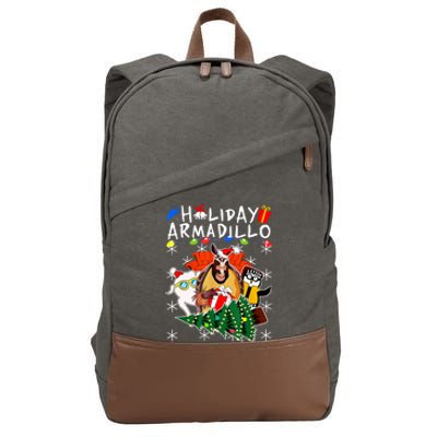 Holiday Armadillo Funny Matching Team Matching Group Cotton Canvas Backpack