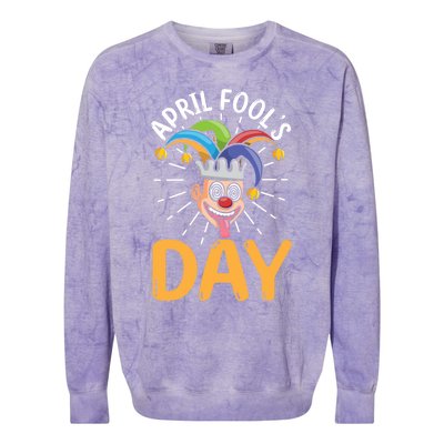 Happy April Fools Day Joke Funny Cute Gift Colorblast Crewneck Sweatshirt