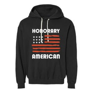 Honorary American Flag Patriotic Exchange Student Honorary Garment-Dyed Fleece Hoodie