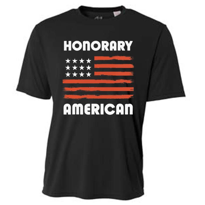 Honorary American Flag Patriotic Exchange Student Honorary Cooling Performance Crew T-Shirt