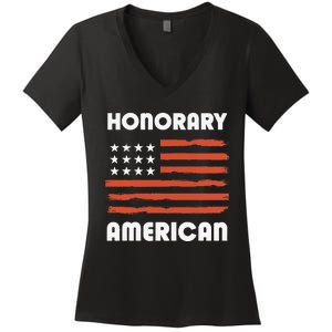 Honorary American Flag Patriotic Exchange Student Honorary Women's V-Neck T-Shirt