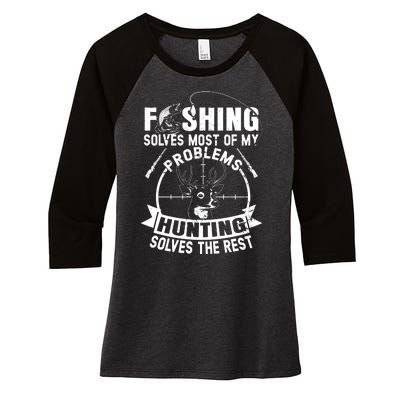 Hunting And Fishing Women's Tri-Blend 3/4-Sleeve Raglan Shirt