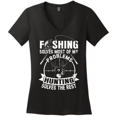 Hunting And Fishing Women's V-Neck T-Shirt