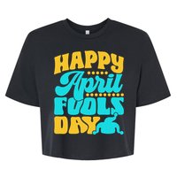 Happy April Fools Day Sarcastic Joke Sayings Humor Bella+Canvas Jersey Crop Tee