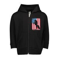 Horse American Flag USA 4th of July Boy Girl Toddler Zip Fleece Hoodie