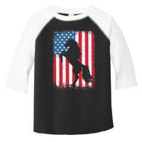 Horse American Flag USA 4th of July Boy Girl Toddler Fine Jersey T-Shirt