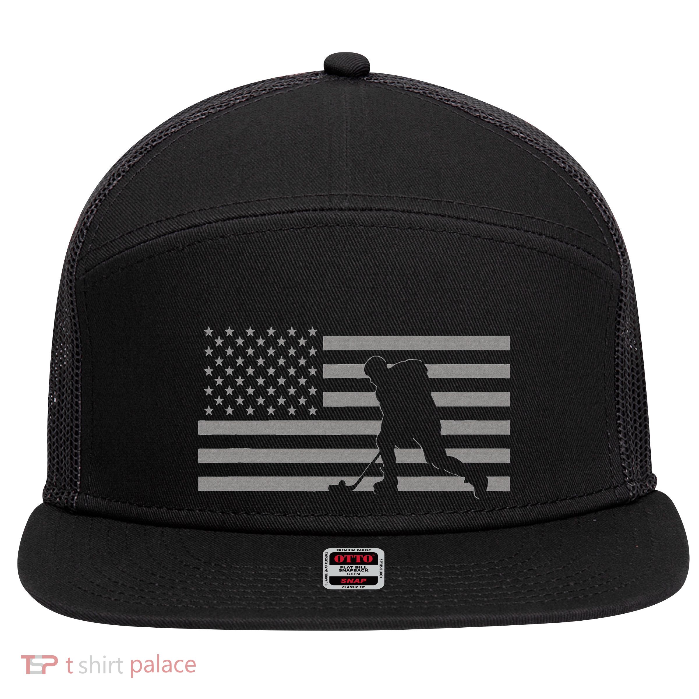 Hockey American Flag Hockey 7 Panel Mesh Trucker Snapback Hat