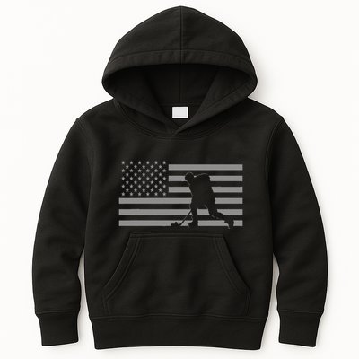 Hockey American Flag Hockey Kids Hoodie