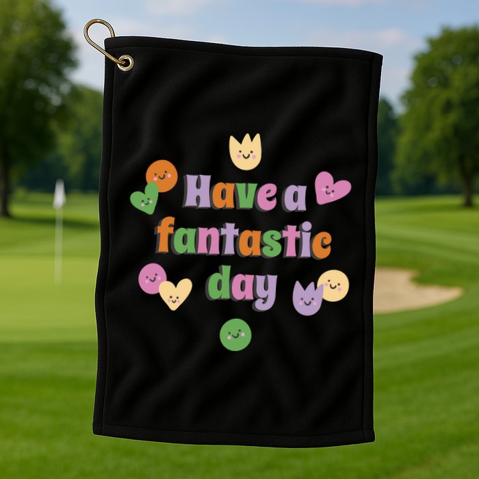 Have A Fantastic Day Smiley Golf Towel