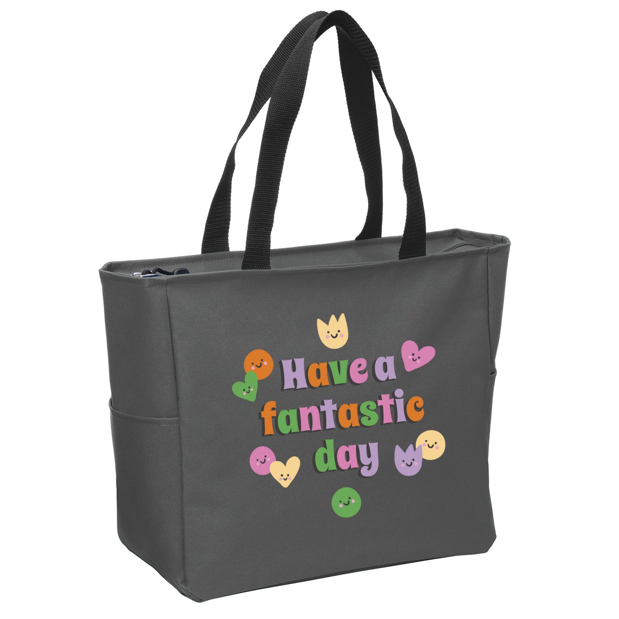 Have A Fantastic Day Smiley Zip Tote Bag