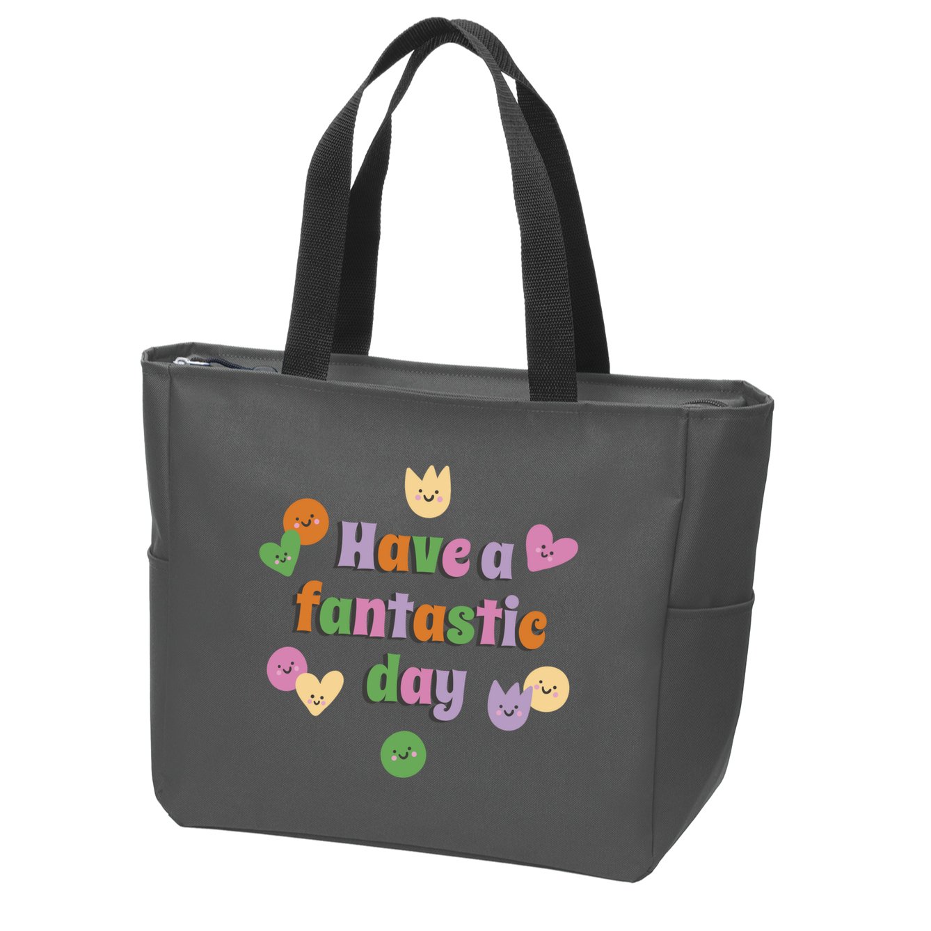 Have A Fantastic Day Smiley Zip Tote Bag