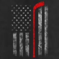 Hockey American Flag 7 Panel Mesh Trucker Snapback Hat