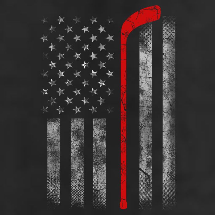 Hockey American Flag 7 Panel Mesh Trucker Snapback Hat