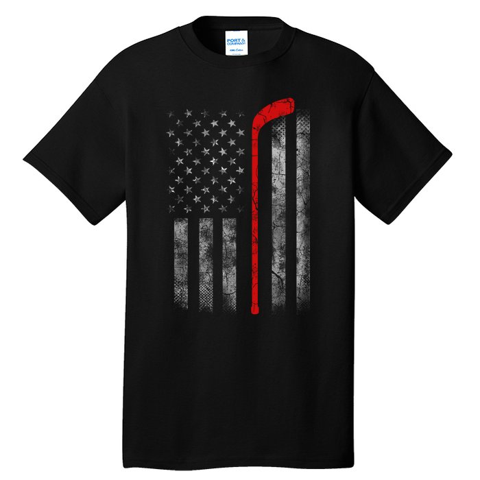 Hockey American Flag Tall T-Shirt