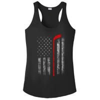 Hockey American Flag Ladies PosiCharge Competitor Racerback Tank