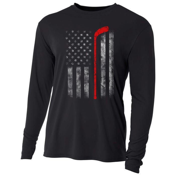 Hockey American Flag Cooling Performance Long Sleeve Crew