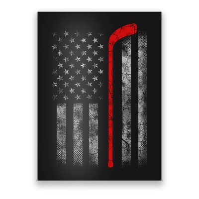 Hockey American Flag Poster