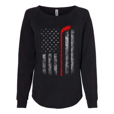 Hockey American Flag Womens California Wash Sweatshirt