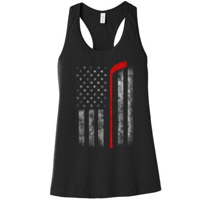 Hockey American Flag Women's Racerback Tank