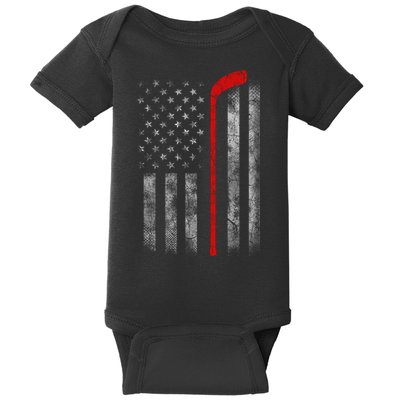 Hockey American Flag Baby Bodysuit
