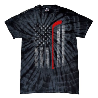 Hockey American Flag Tie-Dye T-Shirt