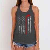 Hockey American Flag Women's Knotted Racerback Tank