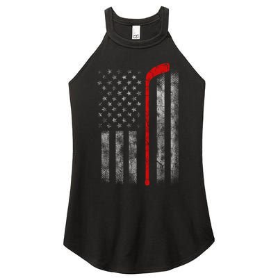 Hockey American Flag Women's Perfect Tri Rocker Tank