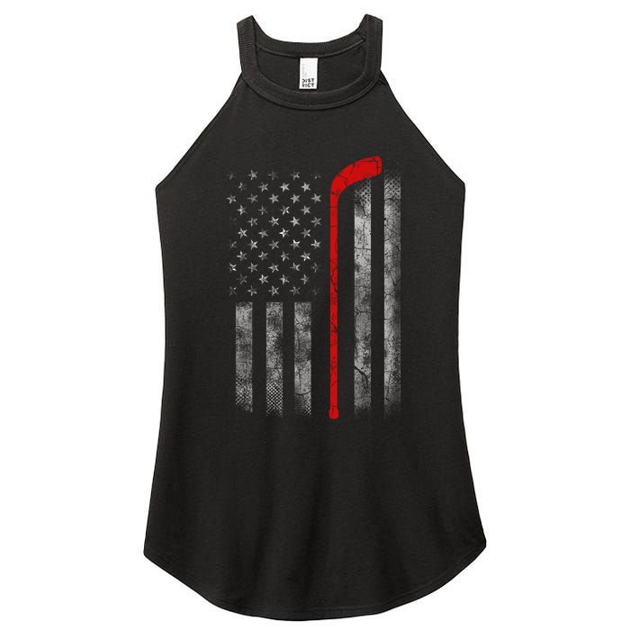 Hockey American Flag Women's Perfect Tri Rocker Tank