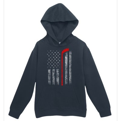 Hockey American Flag Urban Pullover Hoodie