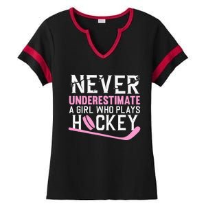 Hockey Art For Women Field Hockey Player Sport Ladies Halftime Notch Neck Tee