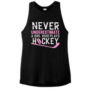 Hockey Art For Women Field Hockey Player Sport Ladies PosiCharge Tri-Blend Wicking Tank