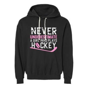 Hockey Art For Women Field Hockey Player Sport Garment-Dyed Fleece Hoodie