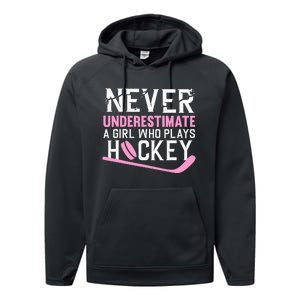 Hockey Art For Women Field Hockey Player Sport Performance Fleece Hoodie