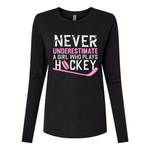 Hockey Art For Women Field Hockey Player Sport Womens Cotton Relaxed Long Sleeve T-Shirt