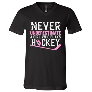 Hockey Art For Women Field Hockey Player Sport V-Neck T-Shirt