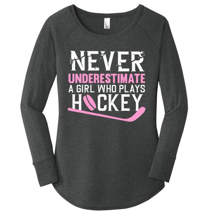 Hockey Art For Women Field Hockey Player Sport Women's Perfect Tri Tunic Long Sleeve Shirt