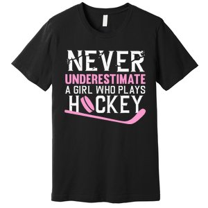 Hockey Art For Women Field Hockey Player Sport Premium T-Shirt