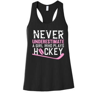 Hockey Art For Women Field Hockey Player Sport Women's Racerback Tank