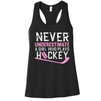 Hockey Art For Women Field Hockey Player Sport Women's Racerback Tank