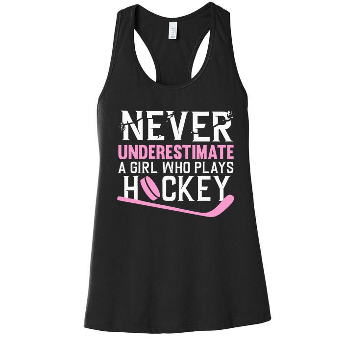 Hockey Art For Women Field Hockey Player Sport Women's Racerback Tank