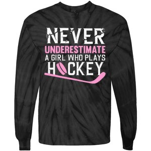 Hockey Art For Women Field Hockey Player Sport Tie-Dye Long Sleeve Shirt