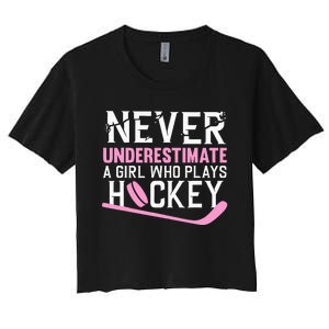 Hockey Art For Women Field Hockey Player Sport Women's Crop Top Tee