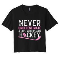 Hockey Art For Women Field Hockey Player Sport Women's Crop Top Tee