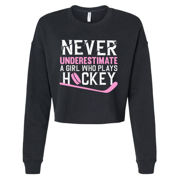 Hockey Art For Women Field Hockey Player Sport Cropped Pullover Crew