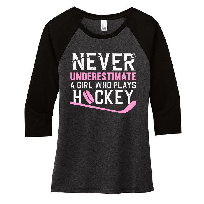 Hockey Art For Women Field Hockey Player Sport Women's Tri-Blend 3/4-Sleeve Raglan Shirt