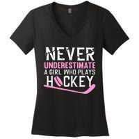 Hockey Art For Women Field Hockey Player Sport Women's V-Neck T-Shirt