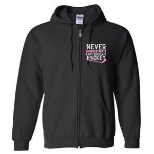 Hockey Art For Women Field Hockey Player Sport Full Zip Hoodie