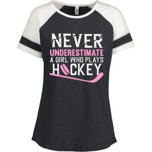 Hockey Art For Women Field Hockey Player Sport Enza Ladies Jersey Colorblock Tee